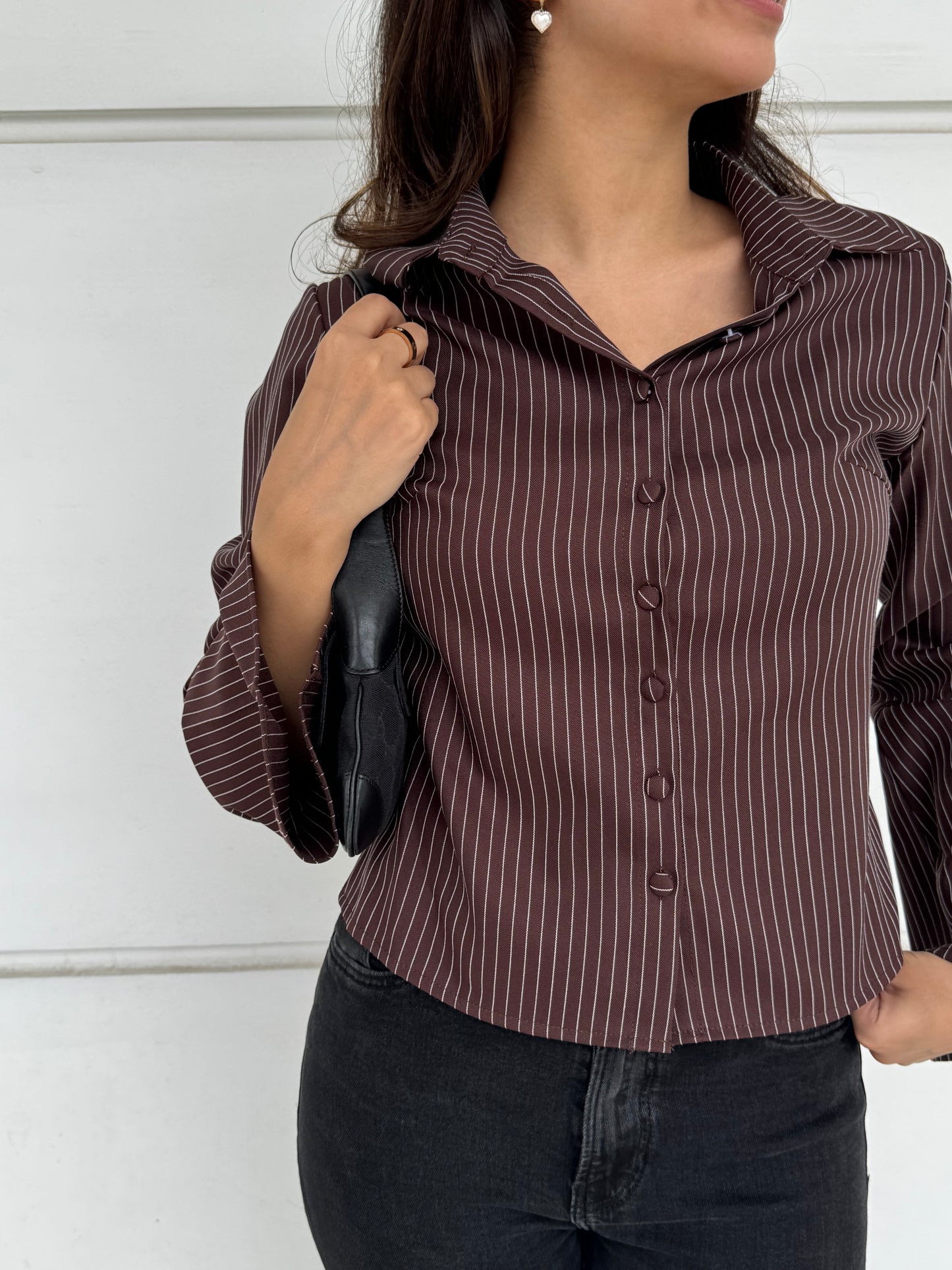 Brown Pinstripe Buttondown