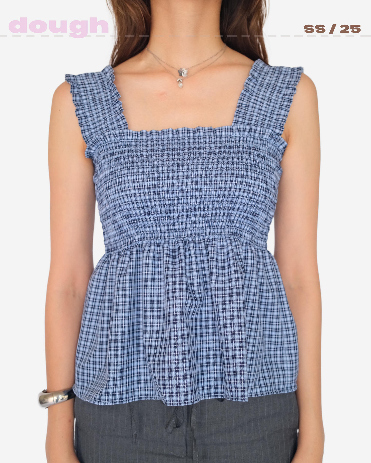 Blue Gingham Top