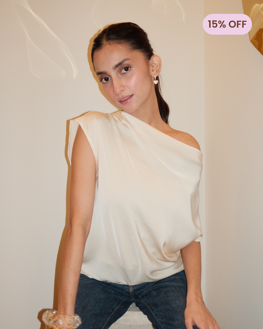 Draped Satin Top