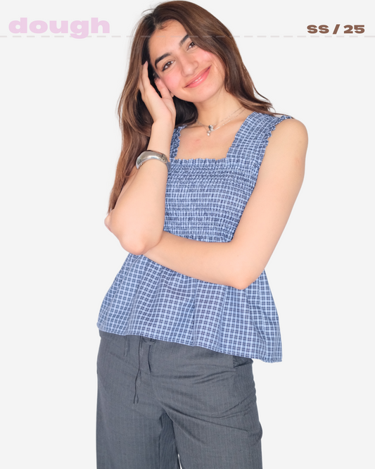 Blue Gingham Top